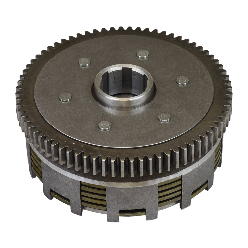 Clutch Assembly with 6 Plates for 200cc & 250cc ATVs & Dirt Bikes, featuring a circular metal gear with a central hole, ideal for GY6 powered models from Coolster and TaoTao.