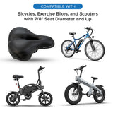Wide Cruiser Saddle Seat with Anatomic Relief for Bicycles, Electric Bikes, & Scooters