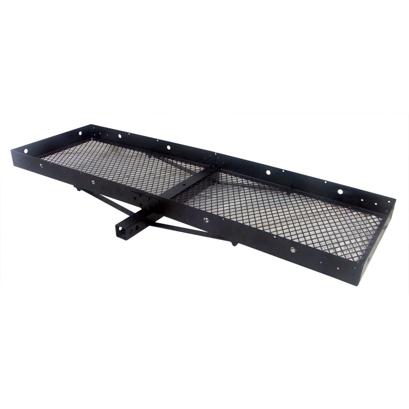 60 x 20 Steel Cargo Carrier with copious holes, black metal construction, and reinforced support rails.