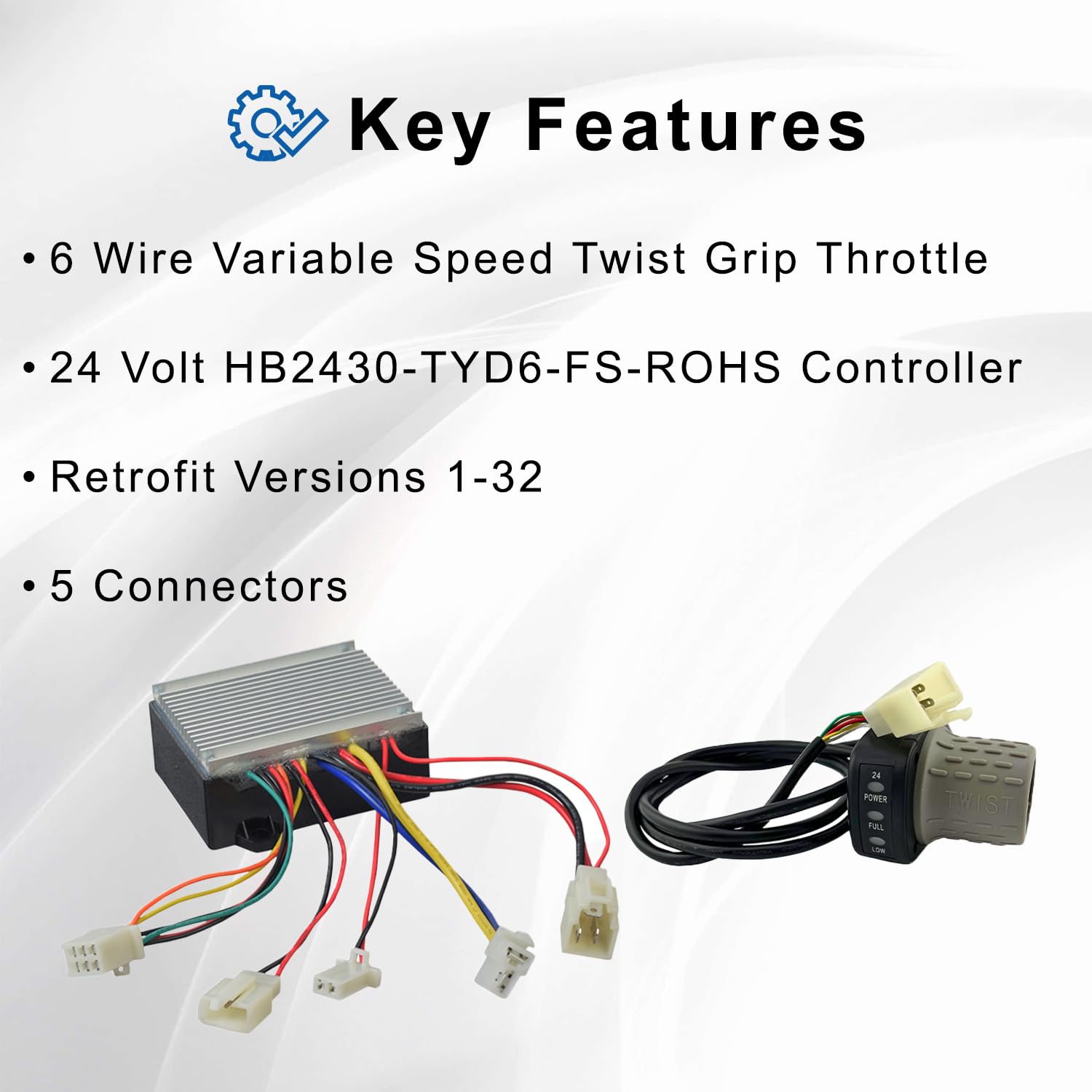Razor MX400 (Versions 1-32) HB2430-TYD6-FS 6-Wire Throttle & Control Module Bundle