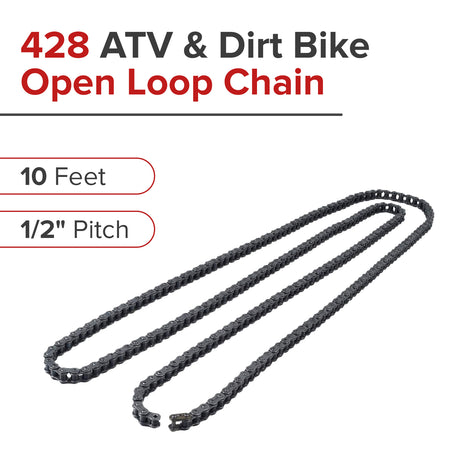 428 ATV & Dirt Bike Open Loop Chain - 10 ft. with Master Link