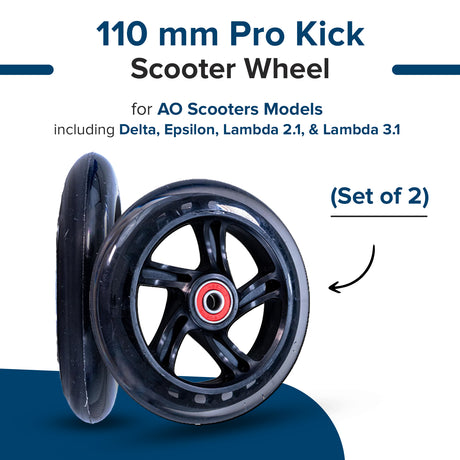 110 mm Pro Kick Scooter Wheel with 5-Clover Core (Set of 2)