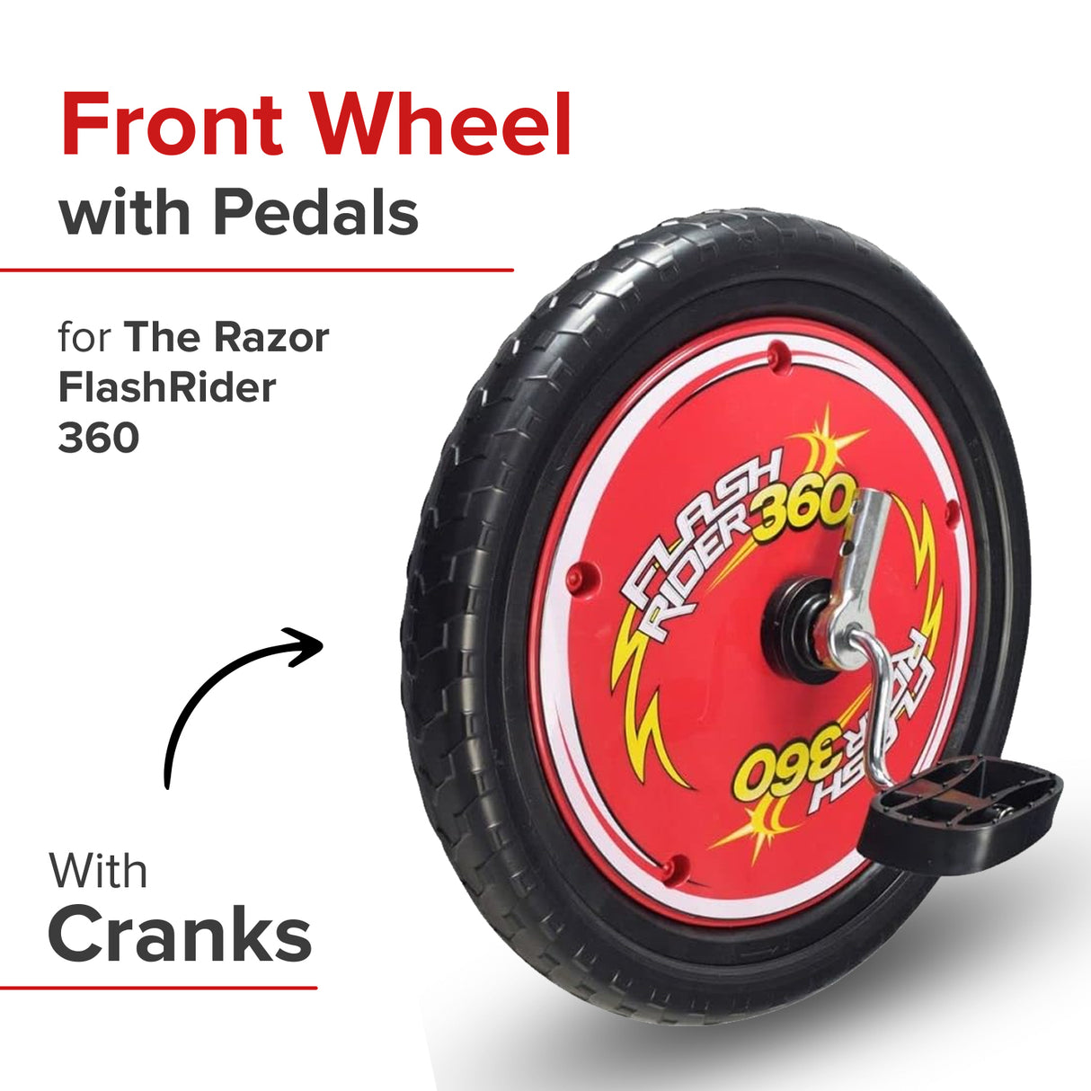 Front Wheel with Pedals for the Razor FlashRider 360
