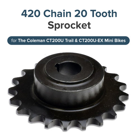 420 Chain 20 Tooth Sprocket for the Coleman CT200U Trail & CT200U-EX Mini Bikes