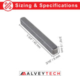 5 mm x 5 mm x 45 mm Axle Key for Coleman CK100, SK100, & Mega Moto MM-K80R Go-Karts, shown as a rectangular metal bar with precise measurements for securing drive wheels on various go-kart models.