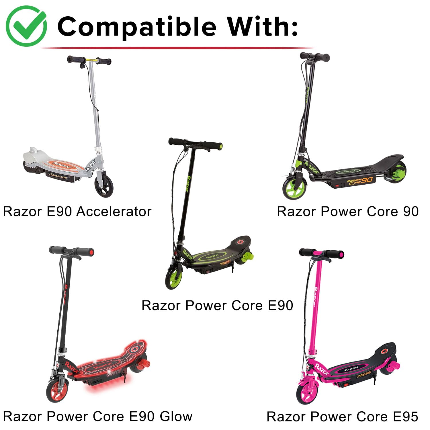 12 Volt Battery for the Razor E90 Accelerator, Power Core 90,  Power Core E90  (Versions 1-2+), & Power Core E90  Glow (Versions 1+)