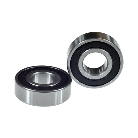 6203-2RS (6203RS) Sealed Scooter Wheel Bearings (Set of 2), showing a close-up of one bearing and a pair of bearings on a white background.