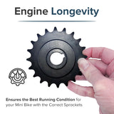 420 Chain 20 Tooth Sprocket for the Baja Mini Bike MB165 & MB200 (Baja Heat, Mini Baja, Baja Warrior)