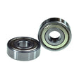 Close-up of 6302ZZ (6302Z) Shielded Scooter Wheel Bearings (Set of 2), showcasing their metal construction and double shielded design, suitable for wheels, transmissions, and gearboxes.