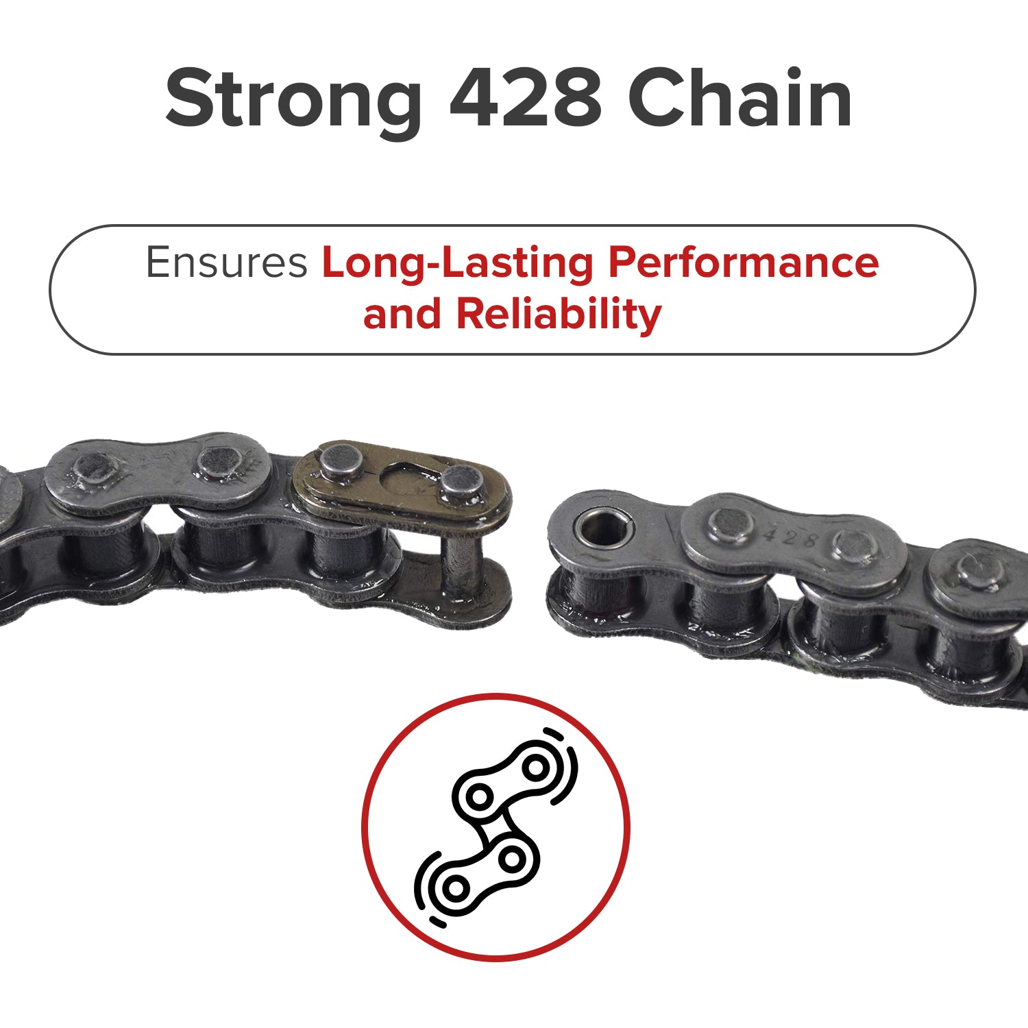 428 ATV & Dirt Bike Open Loop Chain - 10 ft. with Master Link