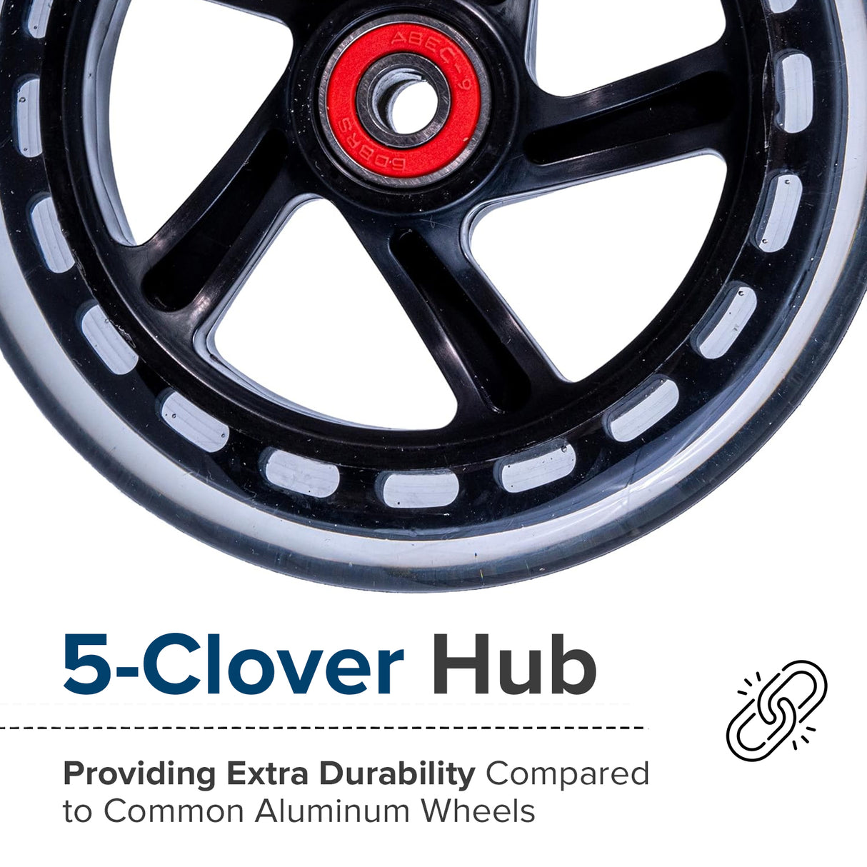 110 mm Pro Kick Scooter Wheel with 5-Clover Core (Set of 2)