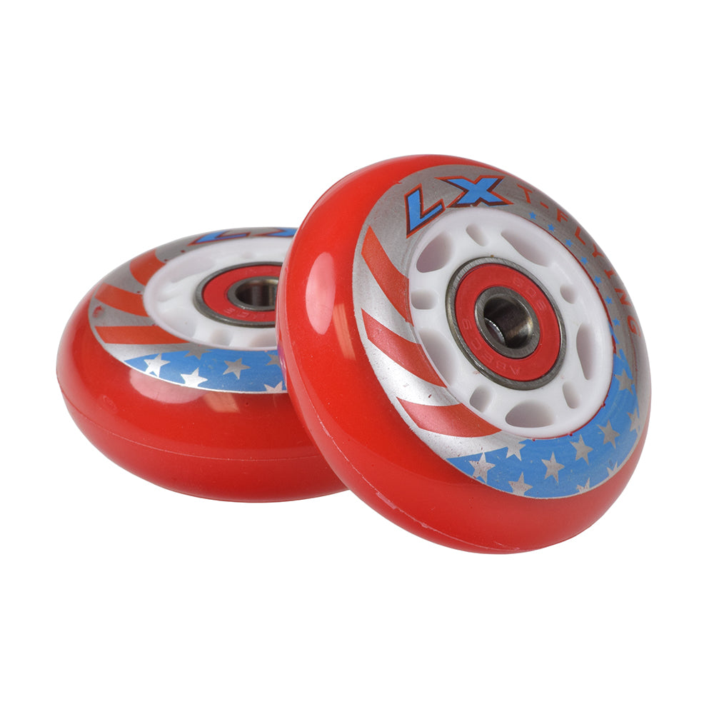 64 mm Caster Wheels for the Razor PowerWing (Set of 2), featuring precision size 608 ABEC-5 bearings for easy replacement and smooth performance on scooters.