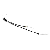 66 Split Throttle Cable for 2-Stroke JOG Minarelli 1E40QMB/1PE40QMB Scooter Engines, featuring a black cable with metal ends, one end for the carburetor and the other for the oil pump.