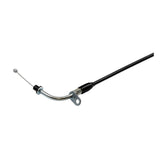 66 Split Throttle Cable for 2-Stroke JOG Minarelli 1E40QMB/1PE40QMB Scooter Engines, featuring a metal hook and black cable, close-up of connectors and housing sleeve.