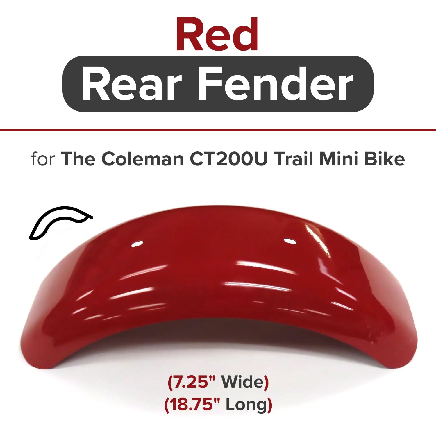 coleman mini bike fenders Fender for the Coleman CT200U Trail – Monster Scooter Parts