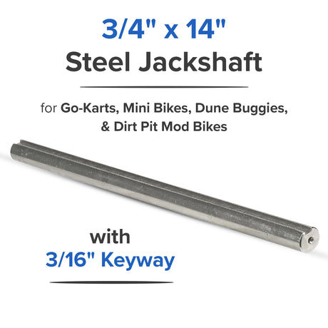 3/4" x 14" Jackshaft with 3/16" Keyway for Go-Karts & Mini Bikes