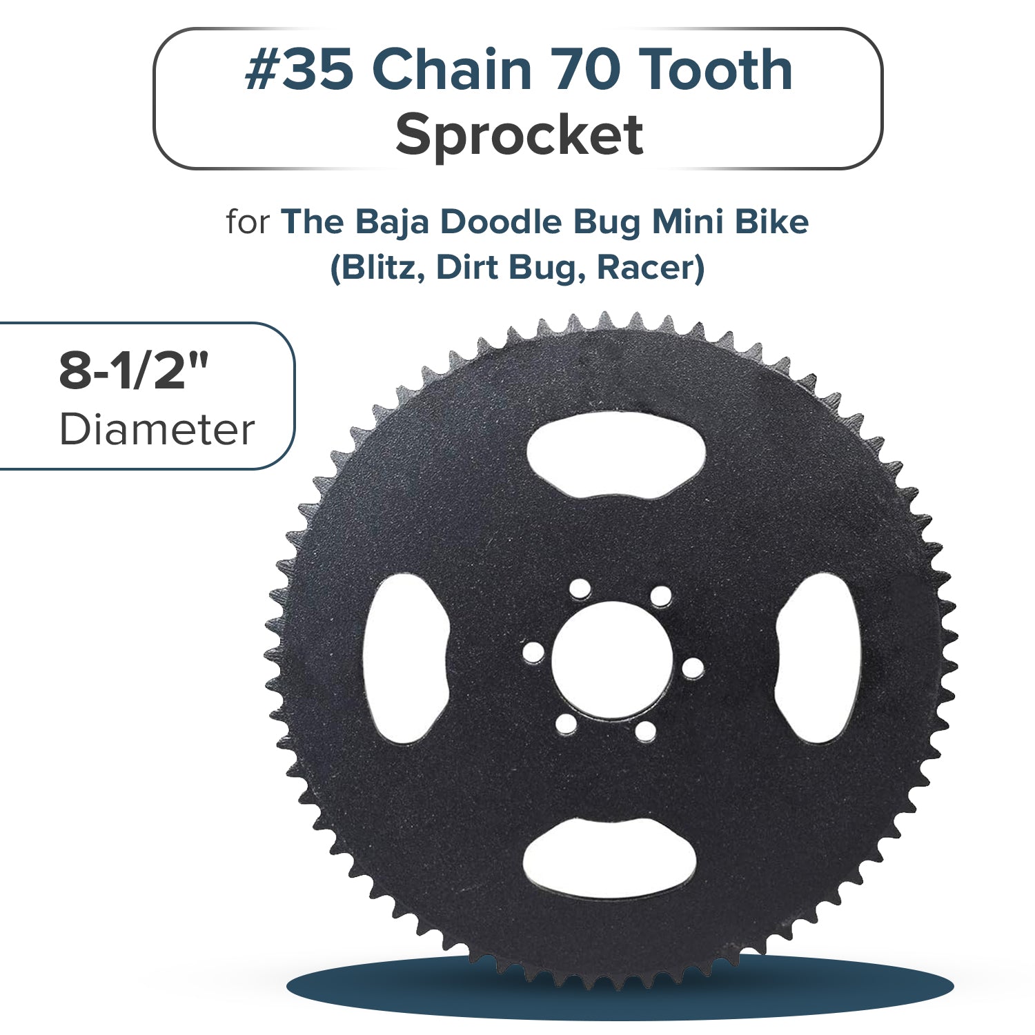 #35 Chain 70 Tooth Sprocket for the Baja Doodle Bug Mini Bike (Blitz, Dirt Bug, Racer)