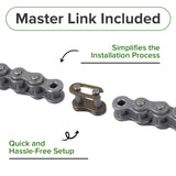 #25 Open Loop Scooter Chain - 3 Feet (144 Links) with Master Link