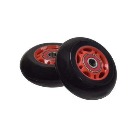 68 mm Wheels with Bearings for Razor RipStik® RipSter, RipStik® RipSter DLX, & Sole Skate (Set of 2) featuring a close-up of black and red wheels with pre-installed bearings.