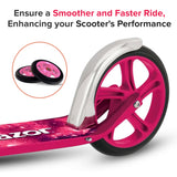 125 mm Kick Scooter Wheel with Black Wheel, Pink Hub, & Bearings (Set of Two)