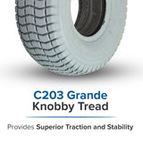 9x3.50-4 Foam Filled Mobility Tire with C203 Grande Knobby Tread