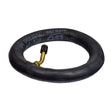 6x1-1/4 Wheelchair Inner Tube with Angled Valve Stem, featuring a black rubber tube and brass valve, designed for unique wheelchair sizes.