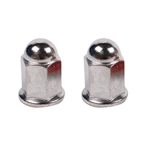 6 mm Exhaust Pipe Nuts for Performance Exhausts, featuring a pair of high-quality silver acorn nuts designed for NCY's 50cc scooter exhaust pipes and kits.