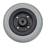 6x2 Invacare-Style Urethane Caster Wheel with Offset Bearings, featuring a black rim and visible close-up of bearings, ideal for durability and reliability.