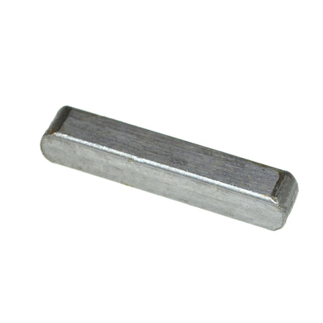 Close-up of the 6 mm x 6 mm x 29 mm Axle Key (KEYSTL1023), a small, rectangular steel component crucial for the functionality of scooters and power chairs like the Pride Jazzy 614HD.