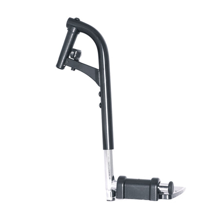 70 Degree Swing-Away Leg Rest Assembly (Left and Right) with 8-1/2 X 6 Footplate for Jazzy, Jet, and Quantum Power Chairs (Set of 2) showing black and silver components, including a footplate.