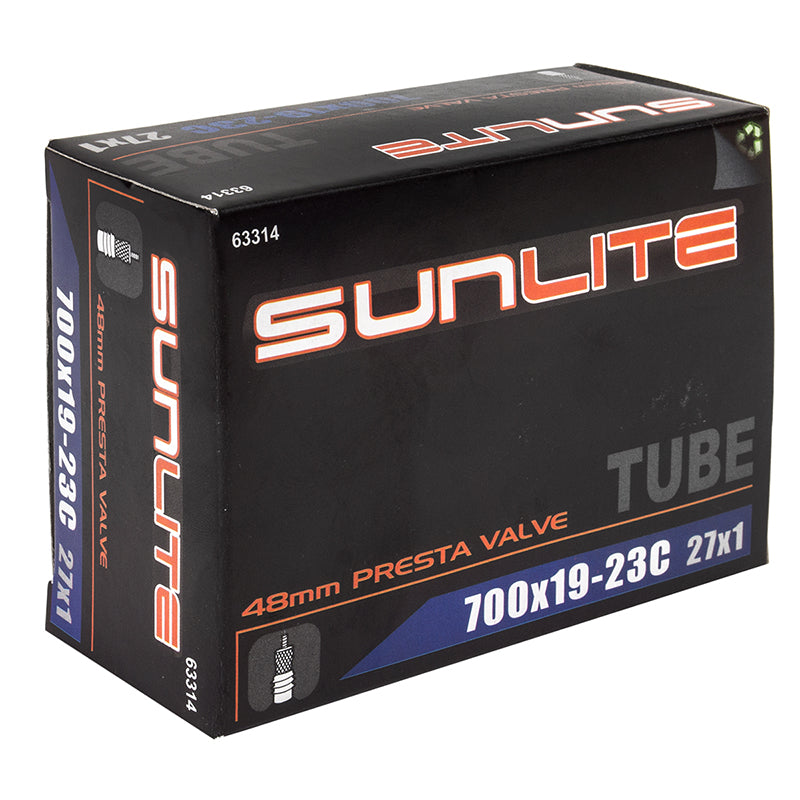 700x19-23 Bicycle Inner Tube with 48mm Presta Valve, displayed in a black box with white text, ideal for replacing old bike inner tubes and ensuring smooth rides.