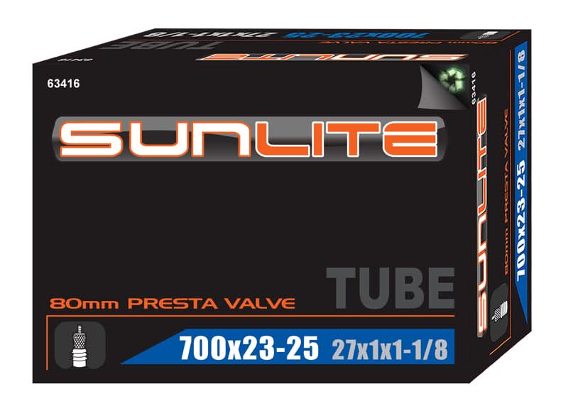 Tube De Vélo Sunlite 700c X 23-25 (27 X 1) Valve De 80mm Piste Fixe