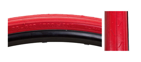 Close-up of the 700x23 Super HP CST740 Bicycle Tire from Sunlite, showcasing the detailed tread pattern and high-quality synthetic rubber material for durability and performance.