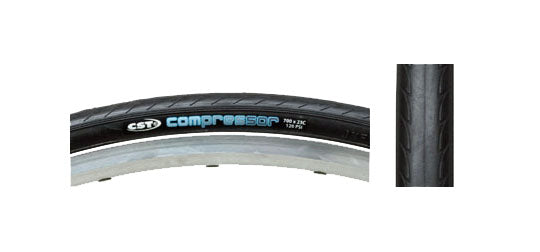 Close-up of the 700x25 Road Raised Center Bicycle Tire from Sunlite, showcasing its detailed tread pattern and robust design, ideal for road biking.