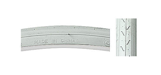 Close-up of the 700x28 Super HP CST740 Bicycle Tire by Sunlite, showing detailed tread pattern and texture, highlighting its quality as a popular replacement bike part.