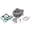 81cc High Performance Cylinder Kit for 50cc GY6 139QMB Scooter Engines, showing a close-up of an aluminum cylinder, piston, piston rings, and gaskets for increased engine performance.