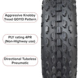 19x7.00-8 Knobby Tire for the Massimo Warrior 200 MB200 Mini Bike