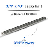 3/4" x 10" Jackshaft with 3/16" Keyway for Go-Karts & Mini Bikes