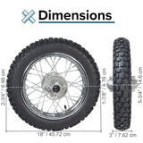 12" (3.00-12) Rear Rim & Tire Wheel Assembly for Dirt Bikes with Disc Brakes (Version 1)