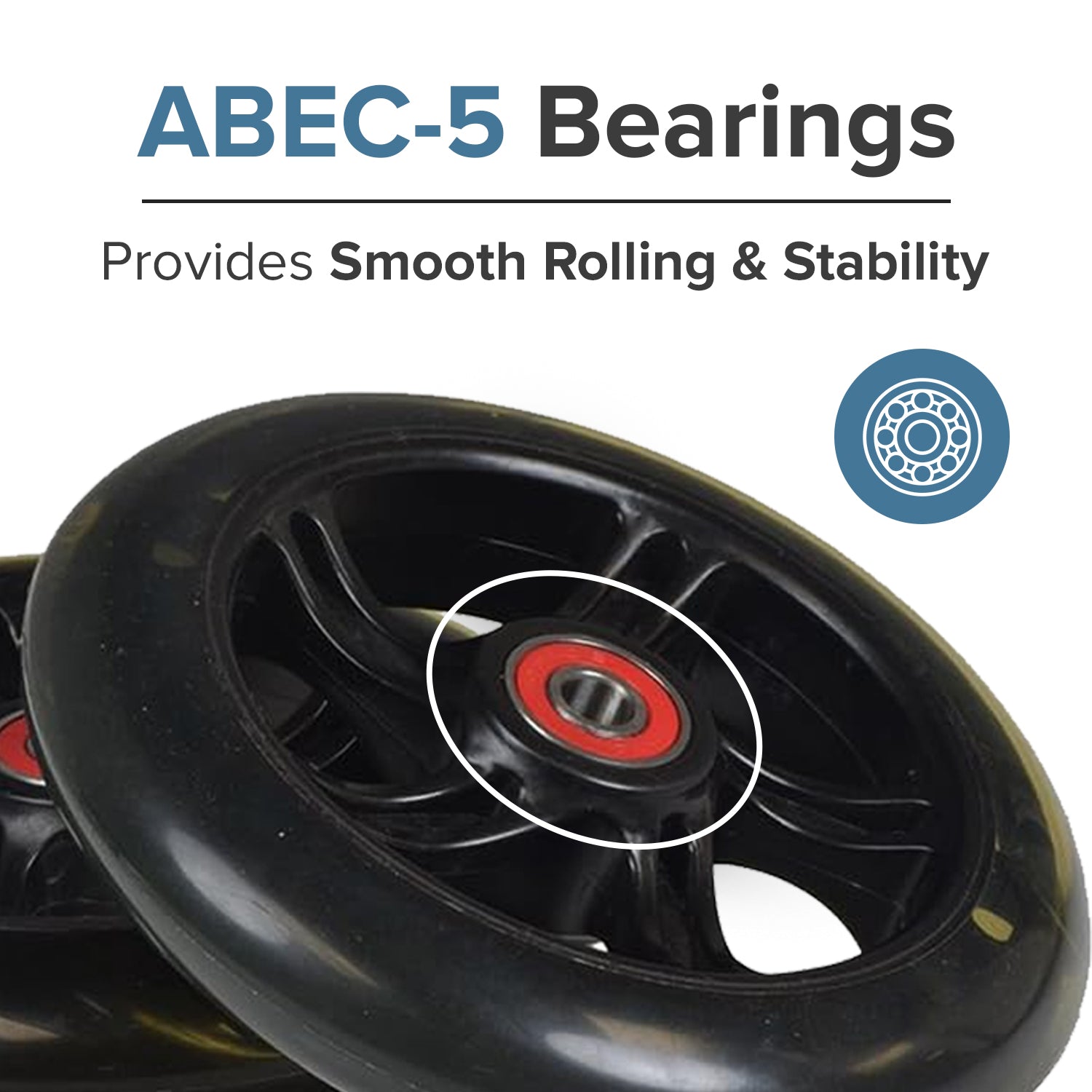 125 mm Razor A3 Kick Scooter Wheels with Bearings (Set of 2)