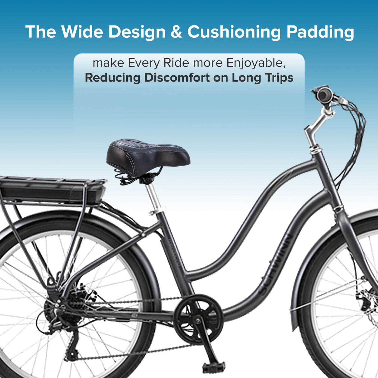 Deluxe Wide Cruiser Saddle Seat for Bikes & Scooters