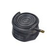 26x1.90-2.35 Bicycle Inner Tube with Straight Valve by Sunlite, close-up of the black rubber tube and valve, ideal for replacing old bike inner tubes.