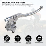 Brake Lever for the Massimo Warrior 200 MB200 Mini Bike, showcasing a robust silver lever and close-up of the handle, suitable for heavy-duty ATV-type braking systems on mini bikes.