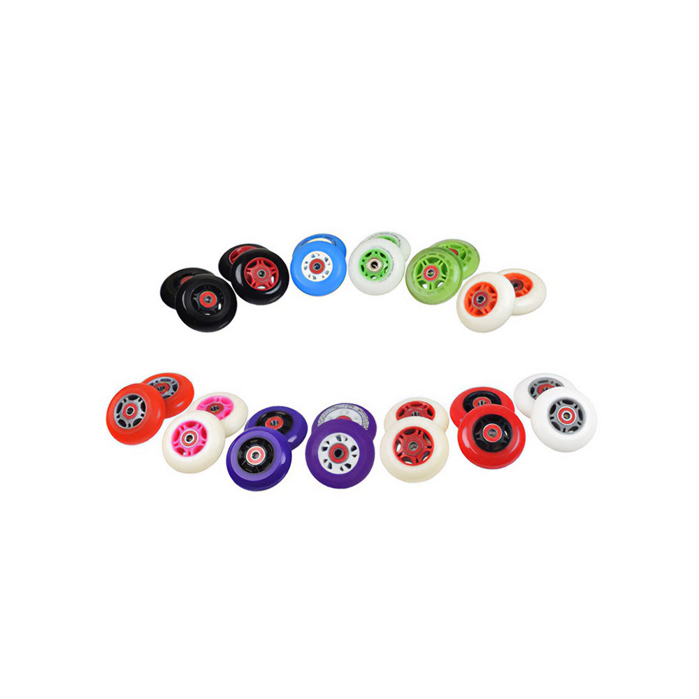 76 mm Wheels with Bearings for Razor Ripstik® Classic, Ripstik® DLX, and Ripstik® G (Set of 2) shown close-up, featuring two wheels with spacers and bearings.