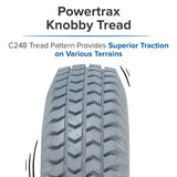 3.00-4 (10"x3", 260X85) Foam-Filled Mobility Tire with C248 Powertrax Tread