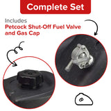 Black Plastic Fuel Tank with Petcock Valve for 90cc to 150cc ATVs