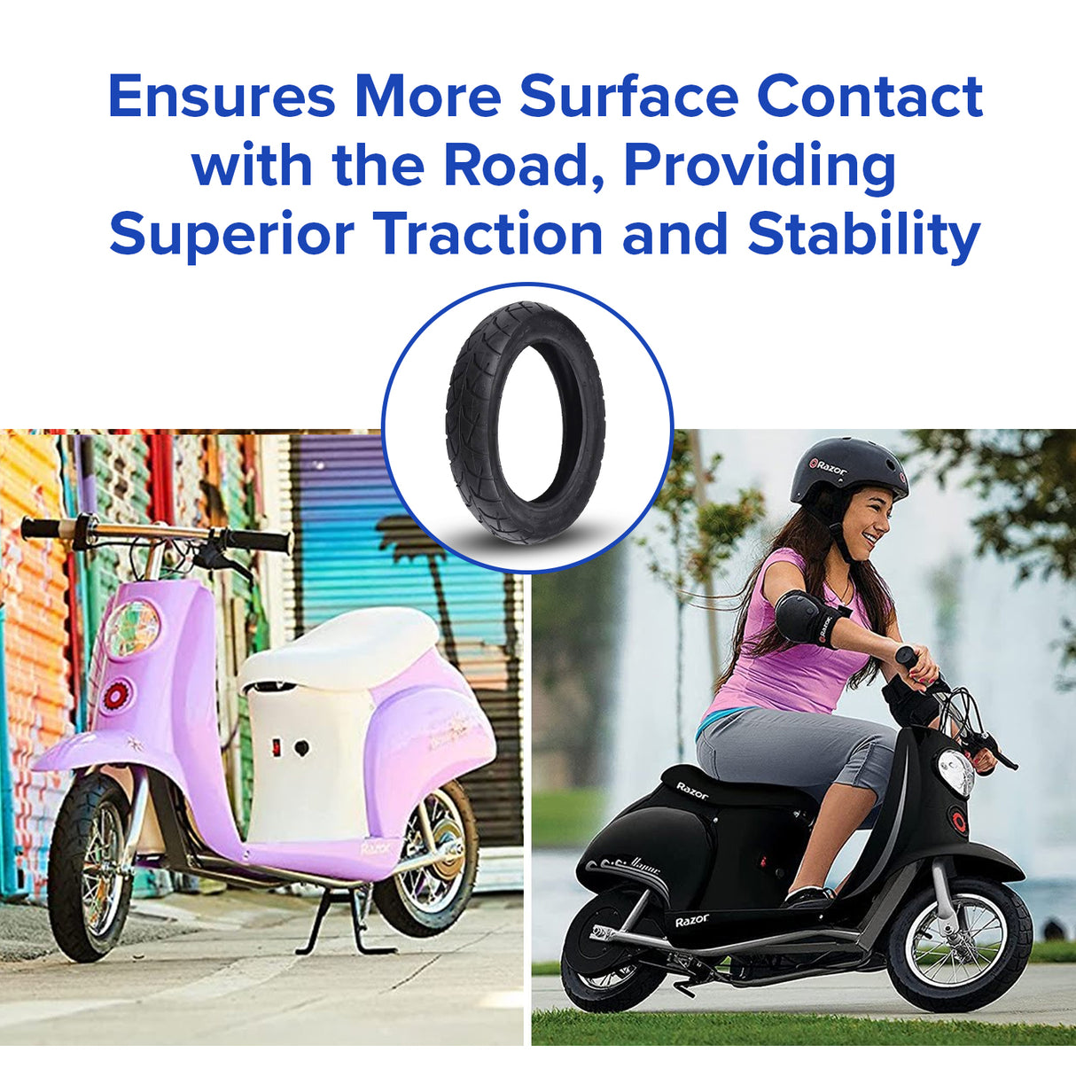 12-1/2"x2-1/4" (57-203/62-203) Scooter Tire with Wide Tread