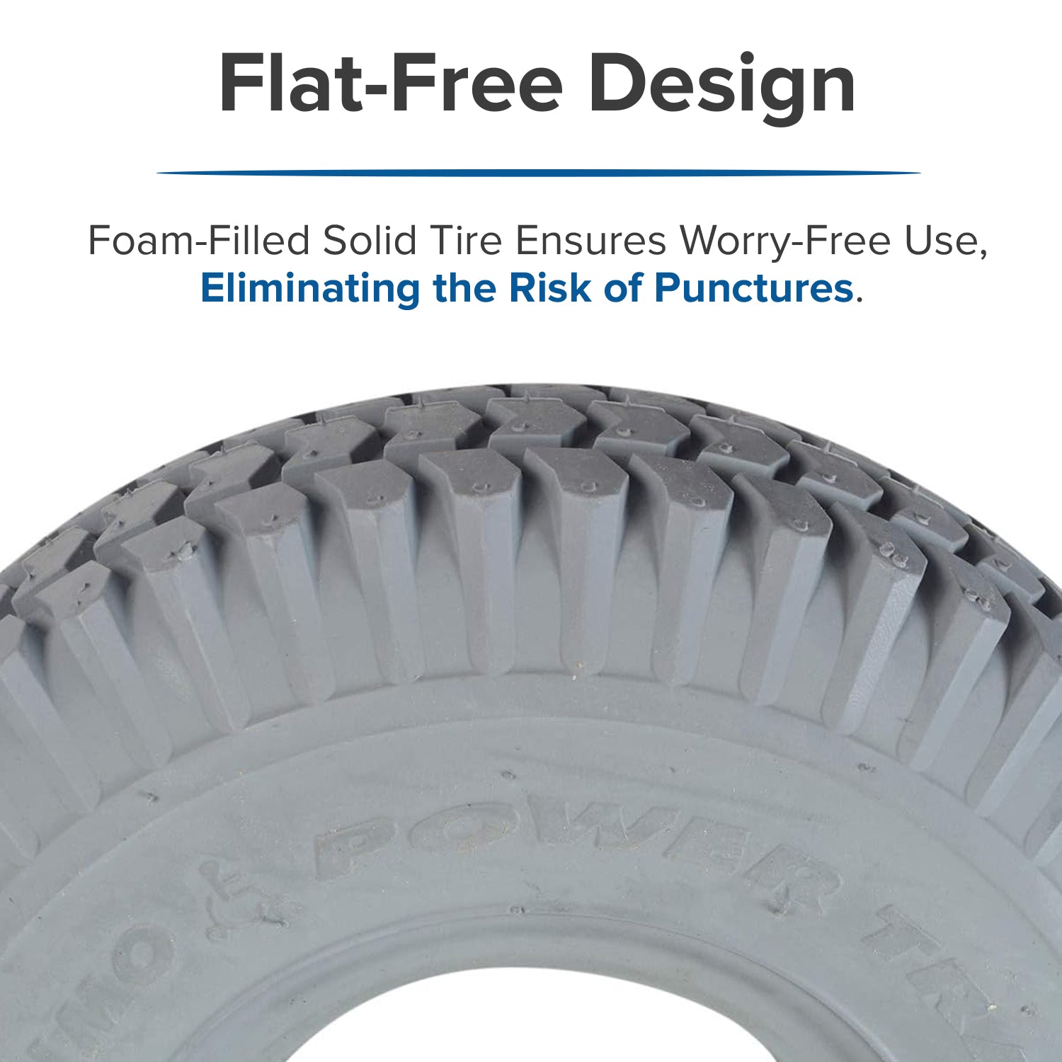 3.00-4 (10"x3", 260x85) Foam-Filled Gray Tire for the ActiveCare Pilot (2310/2410) Scooters & ActiveCare Power Chairs