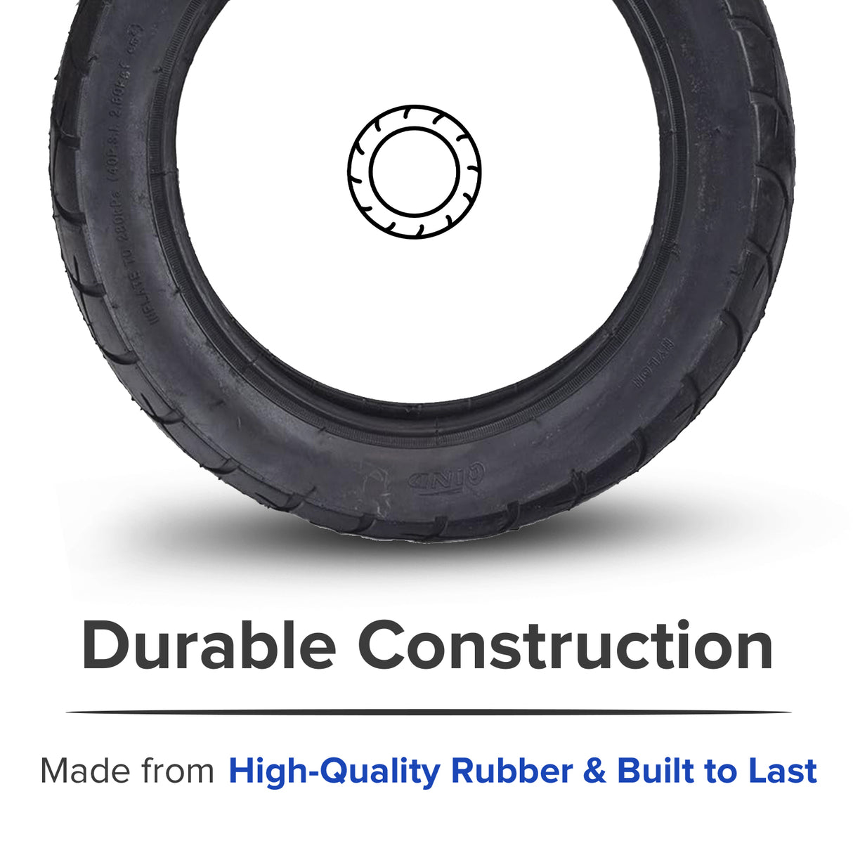 12-1/2"x2-1/4" Wide Tread Tire for Dynacraft Hello Kitty & Surge 24 Volt City Scooters