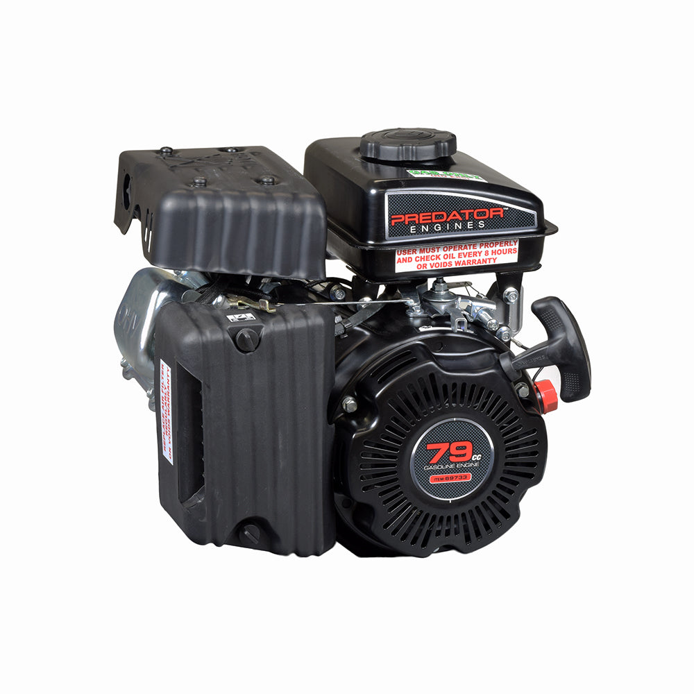 Replacement 79cc 3 HP Engine for the Monster Moto / Mega Moto MM-K80R Go-Kart, featuring a black engine with red text, durable cast iron cylinder, and user-friendly controls, ideal for go-kart upgrades.